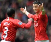 Cristiano Ronaldo y Patrice Evra eran figuras en el Manchester United